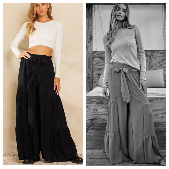 Fabulous Boho Extra Wide Leg Ribbon Pants - Picture 4 of 6